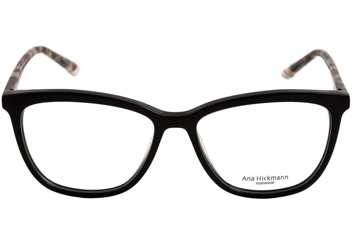 Óculos de Grau Ana Hickmann Ah 6275 A01 Preto E Marrom Mesclado Brilho - 54 mm