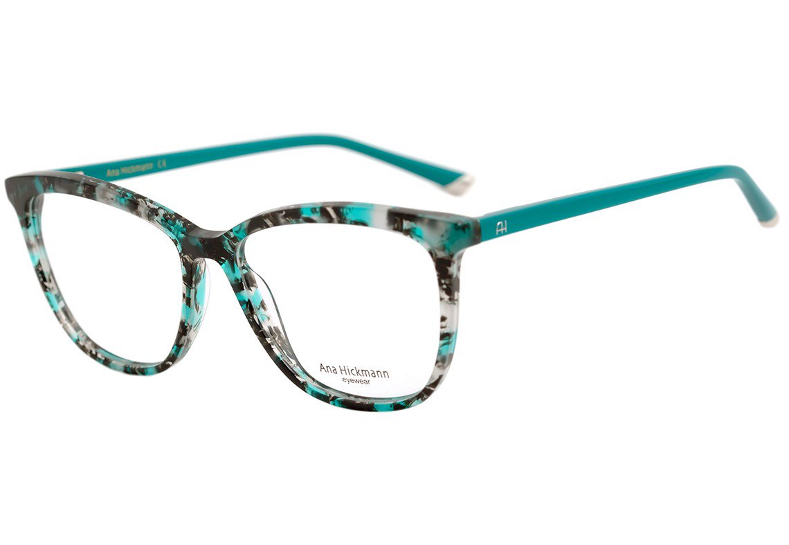 Óculos de Grau Ana Hickmann Ah 6275 G22 Preto Mesclado E Verde Brilho - 54 mm