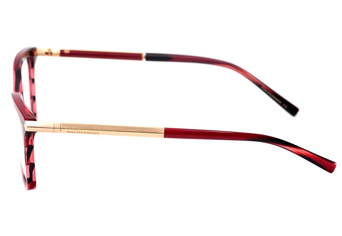 Ana Hickmann Ah 6292 E02 Vinho E Preto Brilho - Lente 5,4 Cm  - Grau