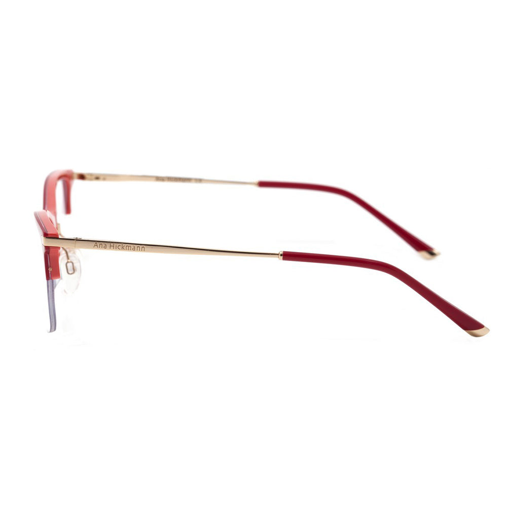 Ana Hickmann AH 6302 H03 Vermelho E Dourado Brilho - Lente 5,4 Cm - Grau
