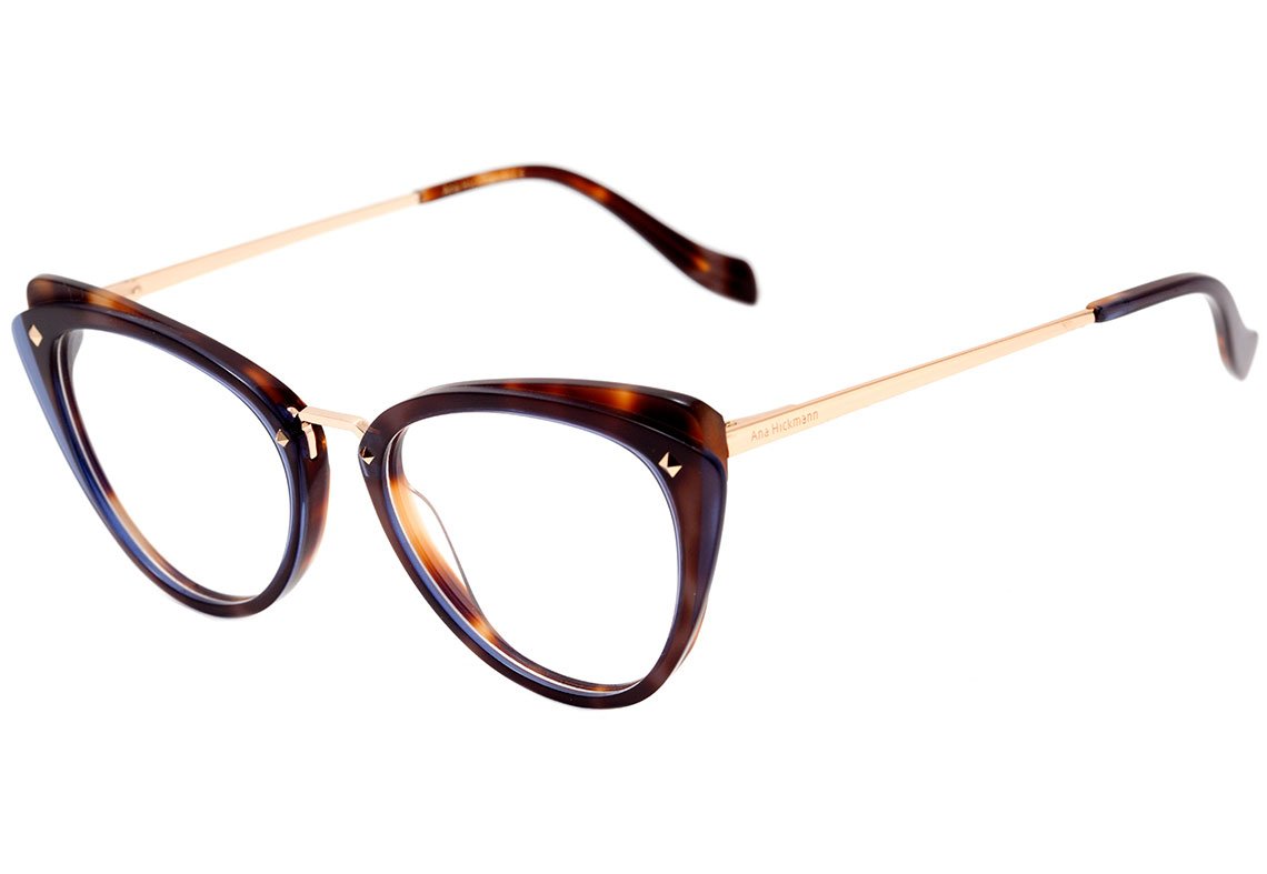 Óculos de Grau Ana Hickmann AH 6326 H02 Marrom Mesclado e Dourado Brilho - 52 mm