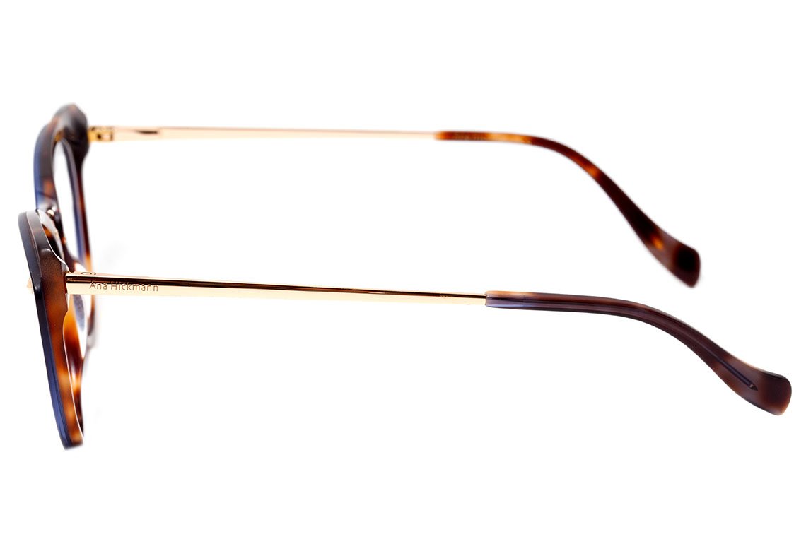 Óculos de Grau Ana Hickmann AH 6326 H02 Marrom Mesclado e Dourado Brilho - 52 mm