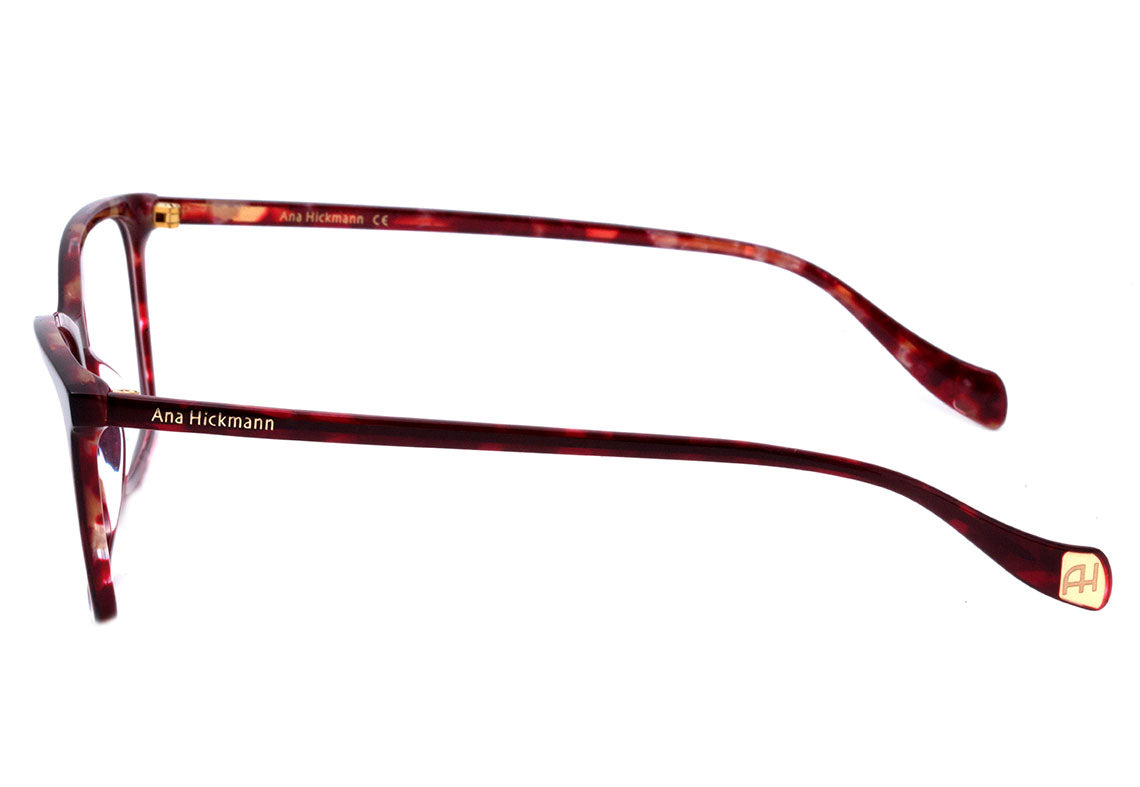 Óculos de Grau Ana Hickmann Ah 6339 H02 Vermelho Mesclado Brilho Lente 5,6 Cm