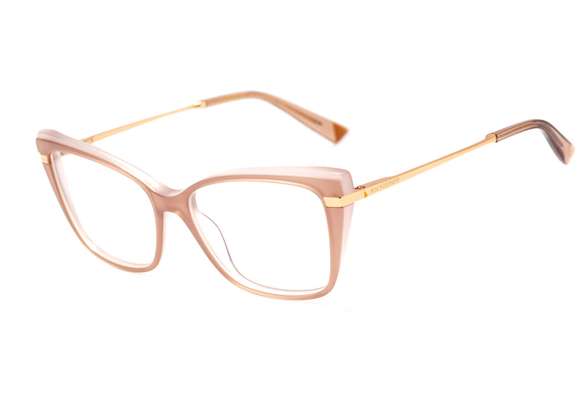 Óculos de Grau Ana Hickmann AH 6372 A01 Preto e Nude Brilho - Lente 5,5 cm