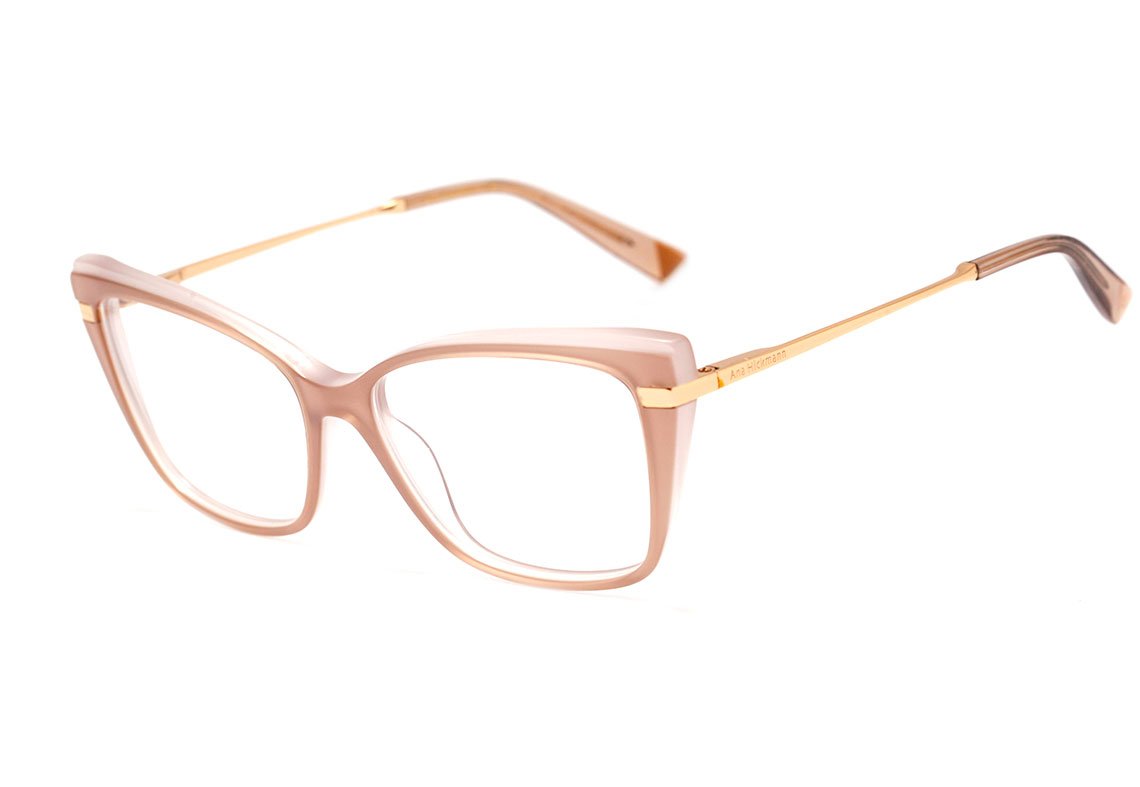 Óculos de Grau Ana Hickmann AH 6372 H01 Nude Translúcido Brilho - Lente 5,5  cm – Oculos Shop