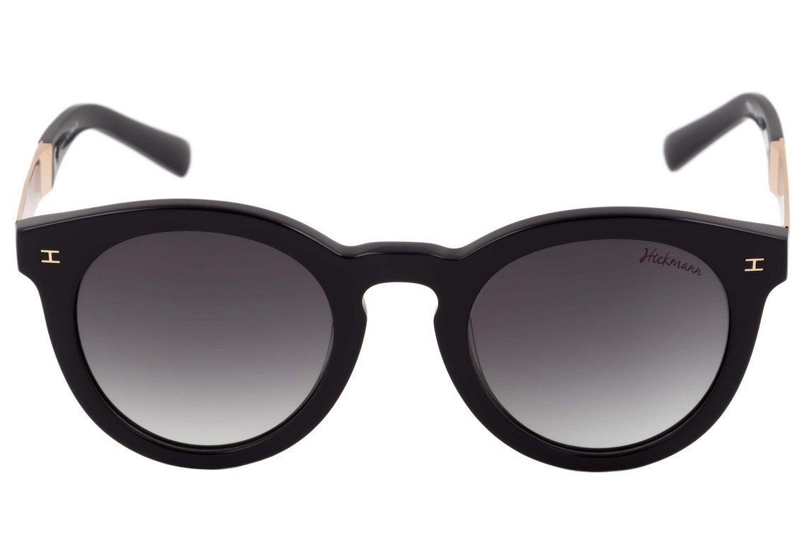 Óculos de Sol Hickmann Hi 9004 A01 Preto E Dourado Brilho/ Preto Degradê - 48 mm