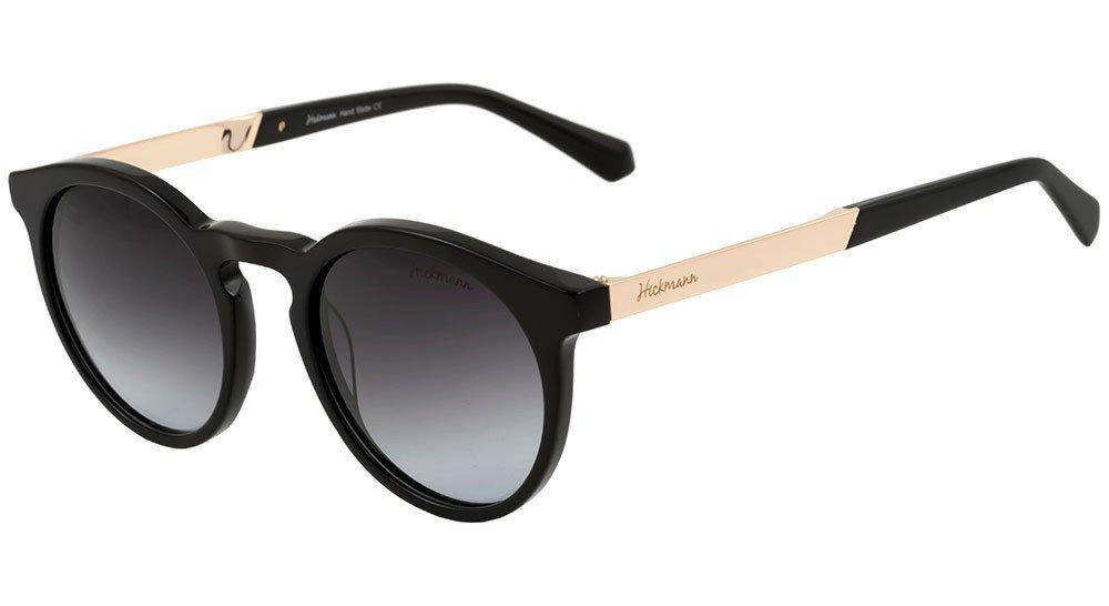 Óculos de Sol Ana Hickmann Ah 9009 A02 Preto E Dourado/ Preto Degradê - 49 mm