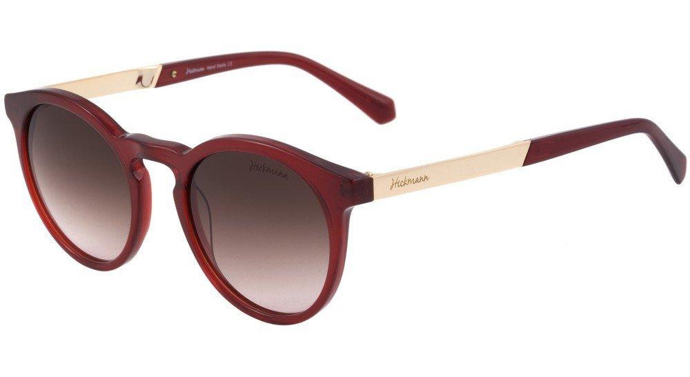 Óculos de Sol Ana Hickmann Ah 9009 D01 Vinho E Dourado/ Marrom Degradê - 49 mm