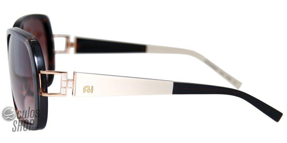 Óculos de Sol Ana Hickmann Ah 9102 G21 Marrom E Creme Brilho/ Marrom Degradê - Lente 5,8 Cm