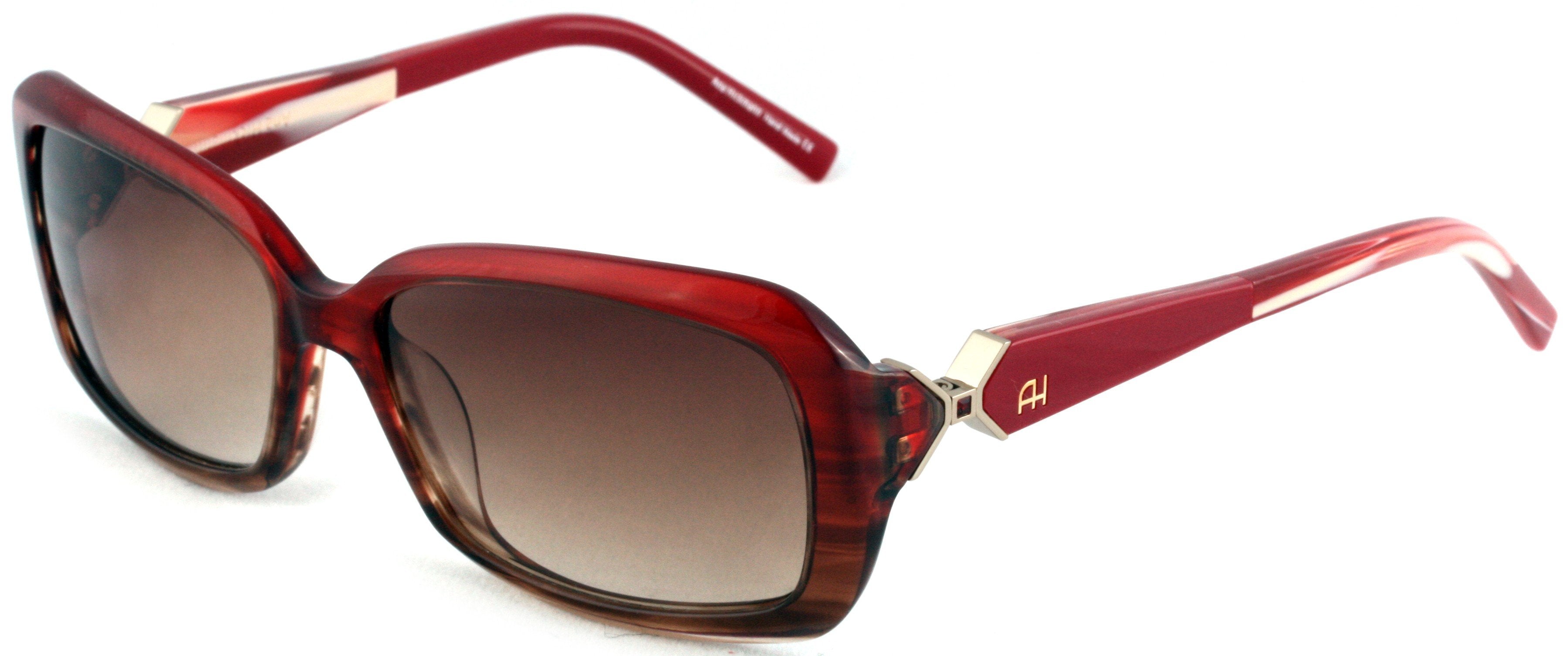 Óculos de Sol Ana Hickmann Ah 9129 E05 Marrom E Vermelho/ Marrom Degradê - 56 mm
