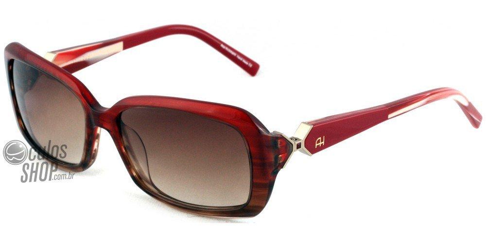 Óculos de Sol Ana Hickmann Ah 9129 E05 Marrom E Vermelho/ Marrom Degradê - 56 mm