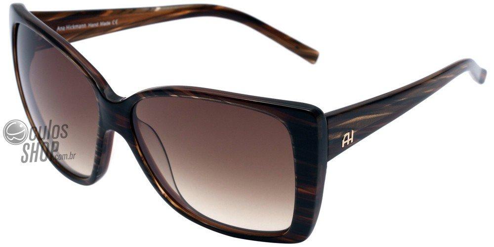 Óculos de Sol Ana Hickmann Ah 9131 C37 Marrom Mesclado/ Marrom Degradê - 57 mm