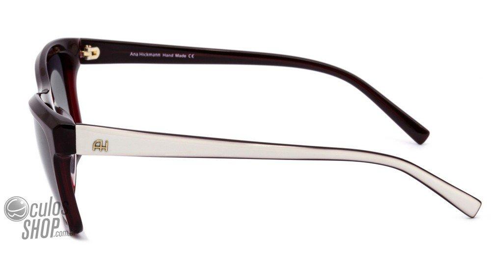 Óculos de Sol Ana Hickmann Ah 9160 D01 Vermelho E Branco/ Preto Degradê - Lente 5,5 Cm