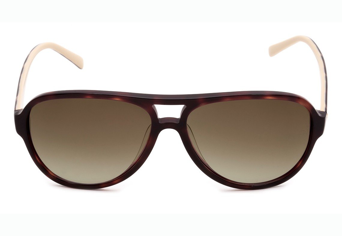 Óculos de Sol Ana Hickmann Ah 9163 G21 Marrom E Creme Mesclado/ Marrom Degradê - Lente 5,9 Cm