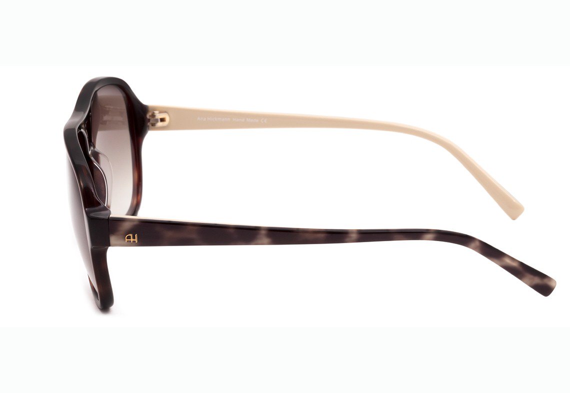 Óculos de Sol Ana Hickmann Ah 9163 G21 Marrom E Creme Mesclado/ Marrom Degradê - Lente 5,9 Cm