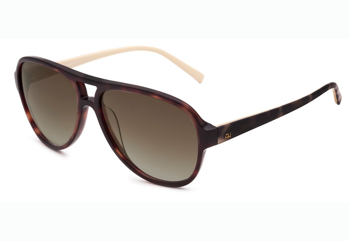 Óculos de Sol Ana Hickmann Ah 9163 G21 Marrom E Creme Mesclado/ Marrom Degradê - Lente 5,9 Cm