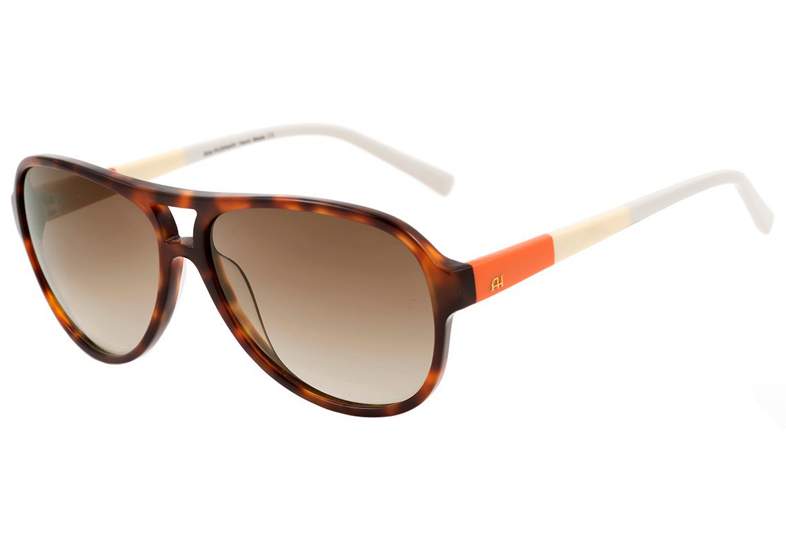 Óculos de Sol Ana Hickmann Ah 9163 G22 Marrom Mesclado E Cinza Brilho/ Marrom Degradê - 59 mm