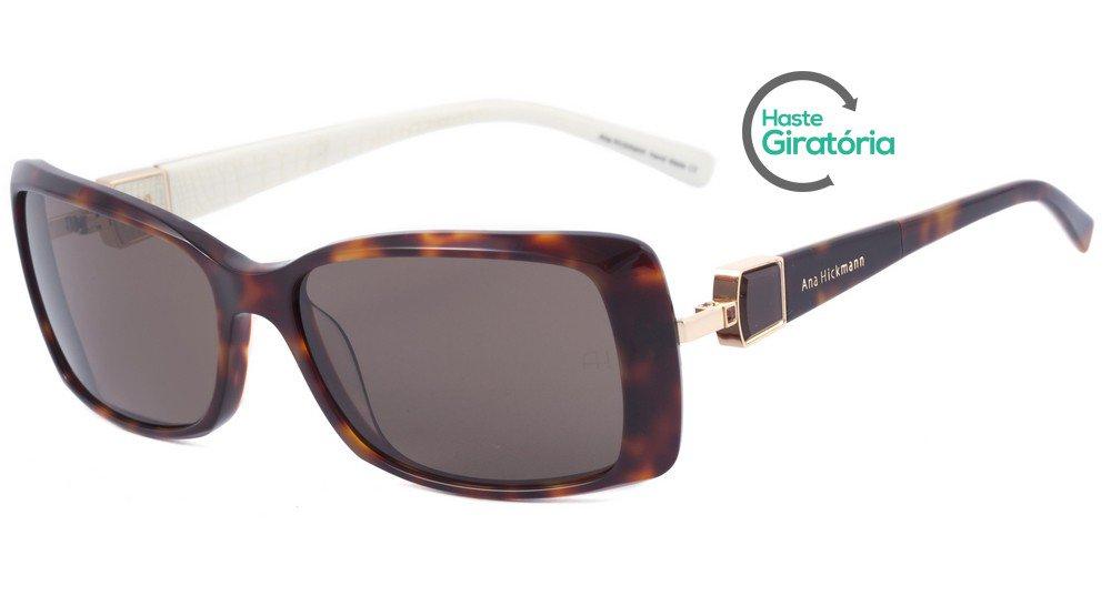 Óculos de Sol Ana Hickmann Ah 9171 G21 Marrom Mesclado E Branco/ Marrom Degradê - 56 mm