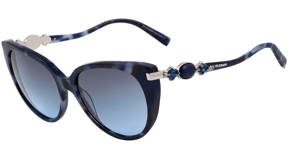 Óculos de Sol Ana Hickmann AH 9192 G24 Azul Mesclado/ Azul Degradê - Lente 5,4 Cm