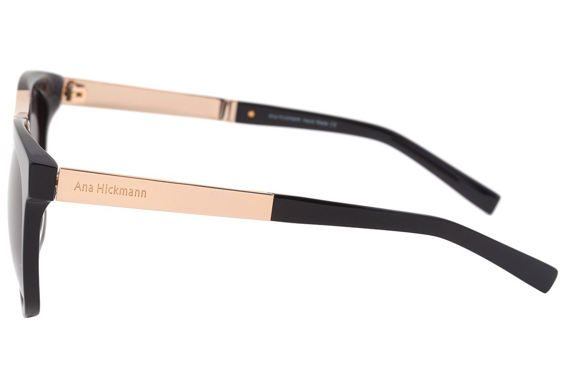 Óculos de Sol Ana Hickmann AH 9197 A02 Preto E Dourado Brilho/ Preto Degradê - 53 mm