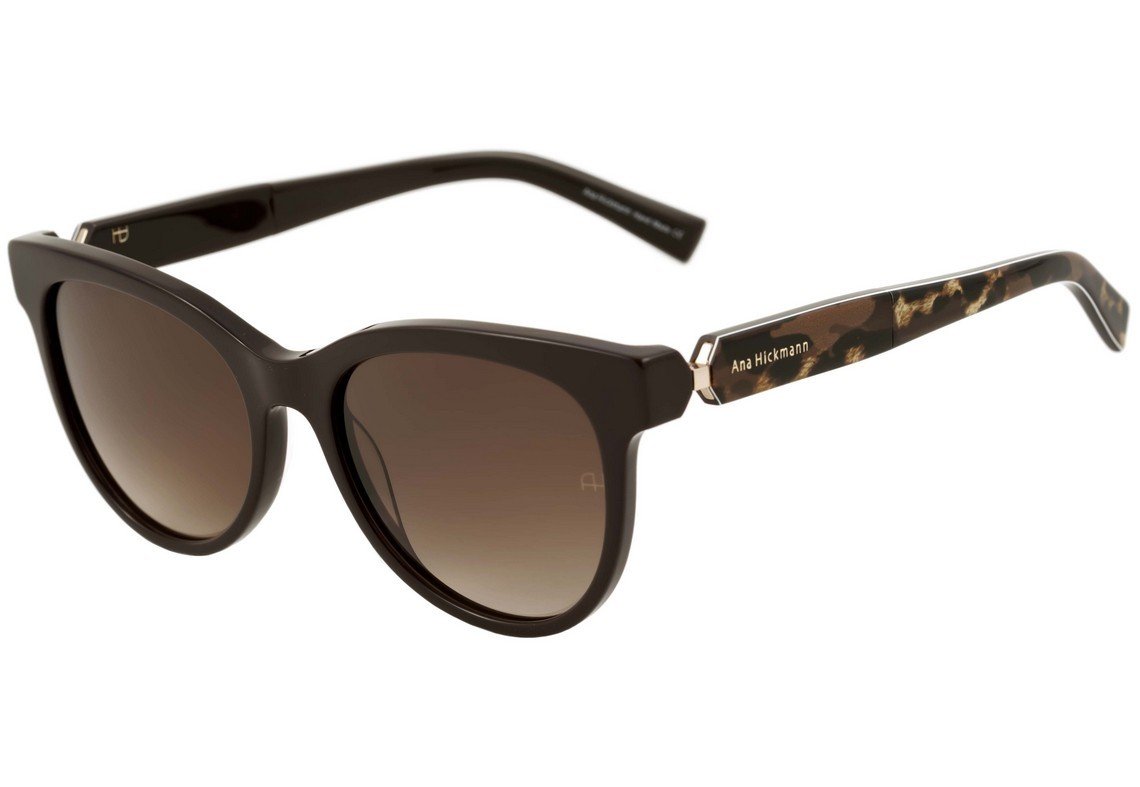 Óculos de Sol Ana Hickmann Ah 9199 D01 Marrom Brilho E Mesclado/ Marrom Degradê - 54 mm
