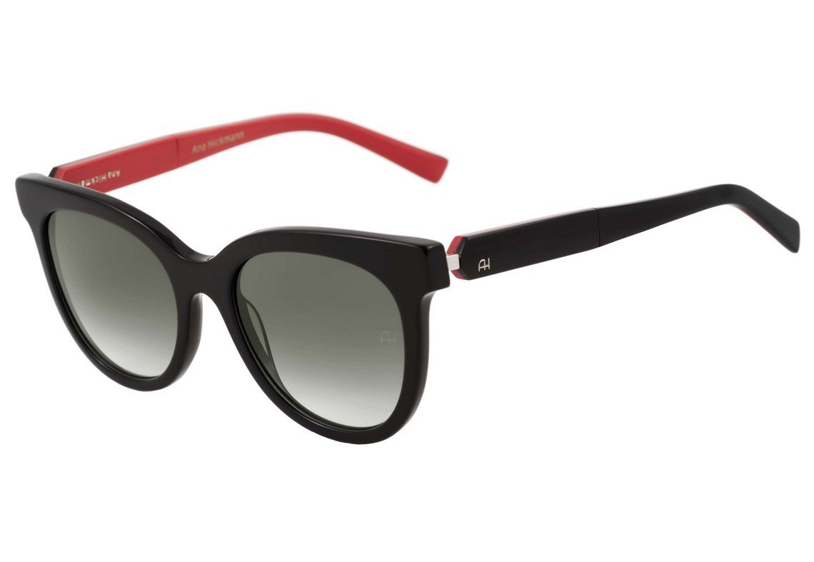 Óculos de Sol Ana Hickmann AH 9204 E01 Azul Brilho / Preto Degradê - 54 mm A01 Preto E Vermelho Brilho - 54 mm