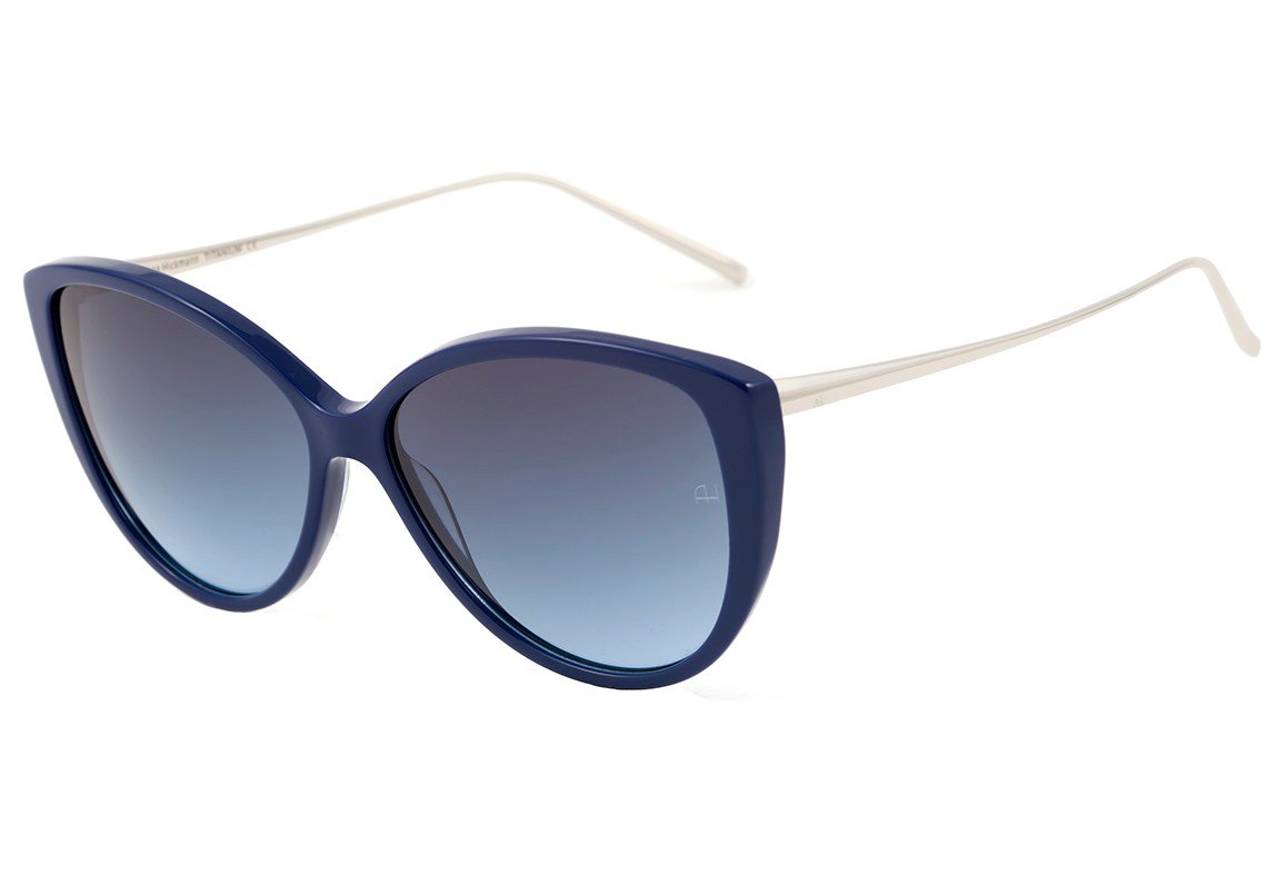 Óculos de Sol Ana Hickmann Ah 9214 D01 Azul E Prata Brilho/ Azul Degradê - 60 mm