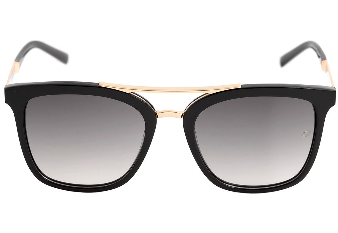 Óculos de Sol Ana Hickmann AH 9233 A01 Preto e Dourado Brilho / Preto Degradê - 54 mm