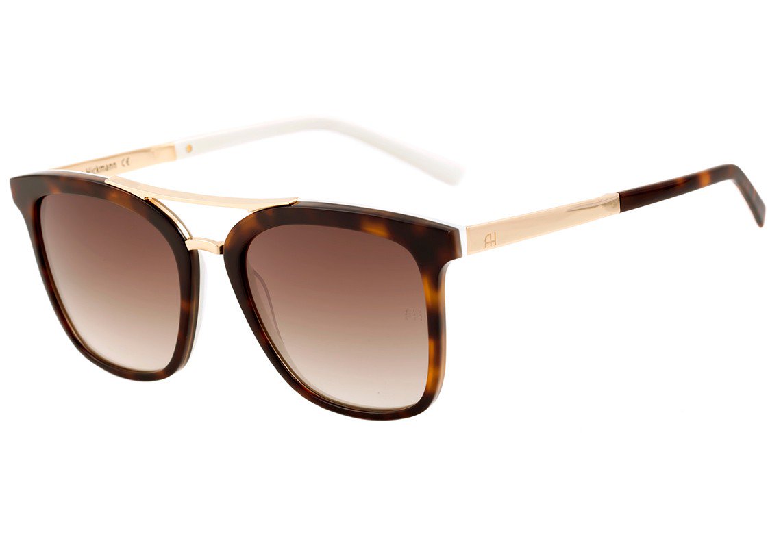 Óculos de Sol Ana Hickmann Ah 9233 G21 Marrom Mesclado E Dourado Brilho/ Marrom Degradê - 54 mm