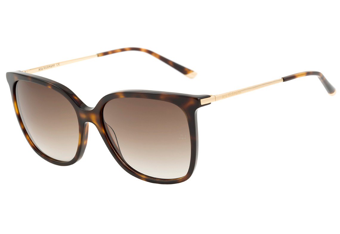 Ana Hickmann Ah 9235 G21 Marrom Mesclado E Dourado Brilho/ Marrom Degradê - Lente 5,5 Cm - Sol