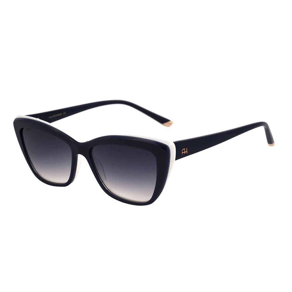 Óculos de Sol Ana Hickmann AH 9253 H01 Azul E Branco/ Preto Degradê - 55 mm