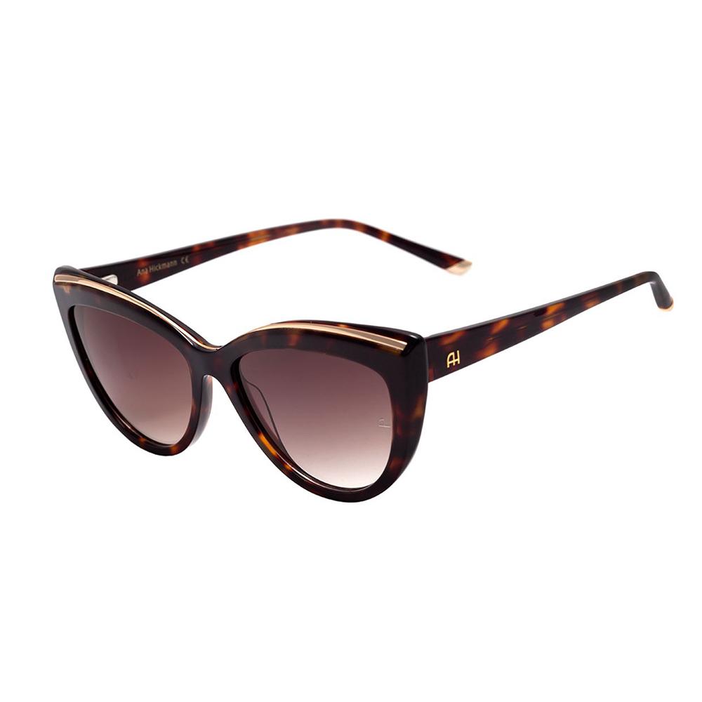 Óculos de Sol Ana Hickmann Ah 9255 G21 Marrom Mesclado E Dourado Brilho/ Marrom Degradê - 56 mm