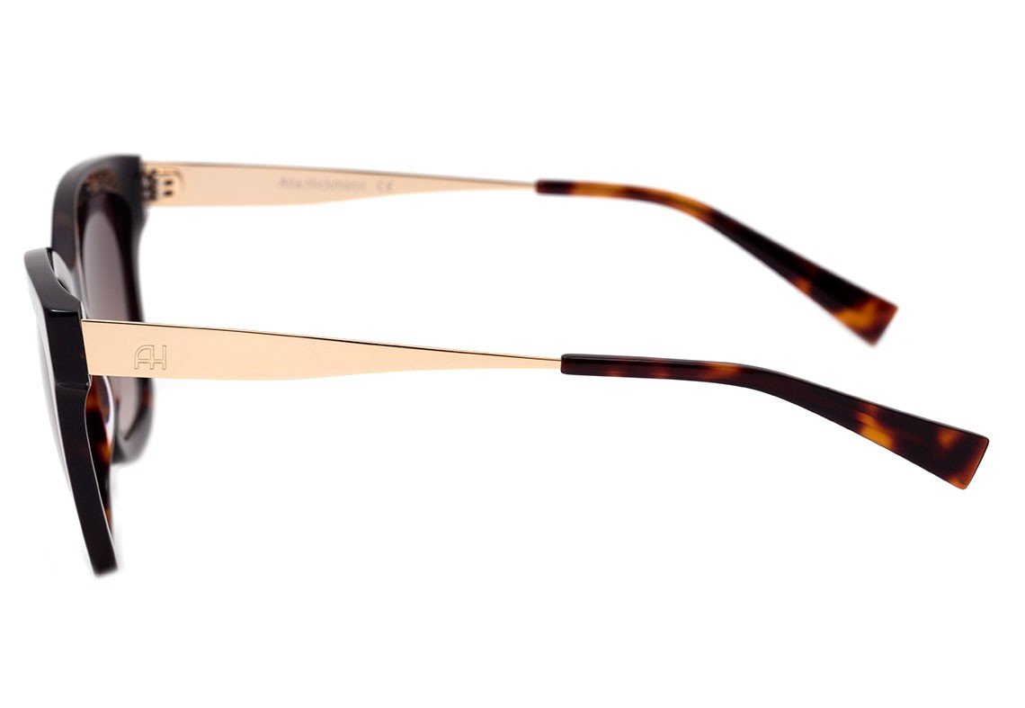 Óculos de Sol Ana Hickmann Ah 9258 G21 Marrom Mesclado E Dourado Brilho/ Marrom Degradê - 55 mm