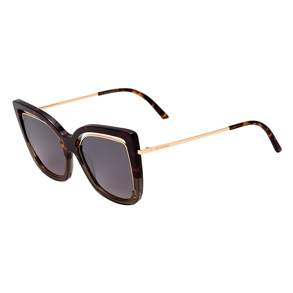 Óculos de Sol Ana Hickmann Ah 9264 P01 Marrom Mesclado Degradê/ Marrom Degradê Espelhado 54 mm