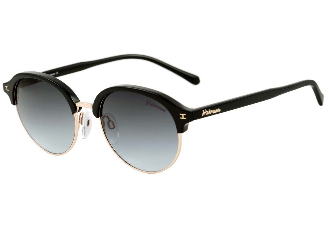 Óculos de Sol Hickmann Hi 3008 A01 Preto Brilho E Dourado/ Preto Degradê - 52 mm