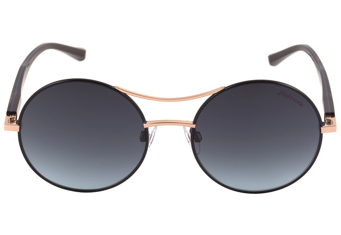 Óculos de Sol Hickmann Hi 3017 09A Preto Fosco E Marrom Mesclado/ Preto Degradê - 54 mm