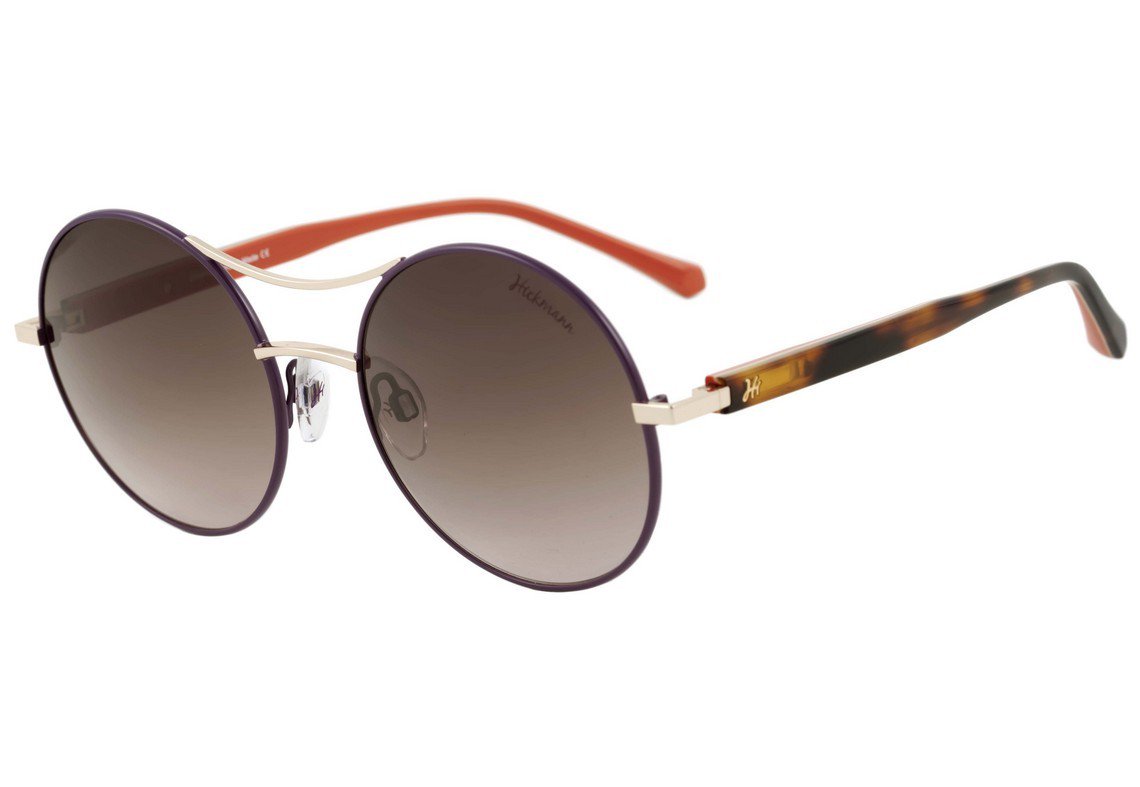Óculos de Sol Hickmann Hi 3017 13A Roxo Marrom Mesclado E Laranja/ Marrom Degradê - 54 mm