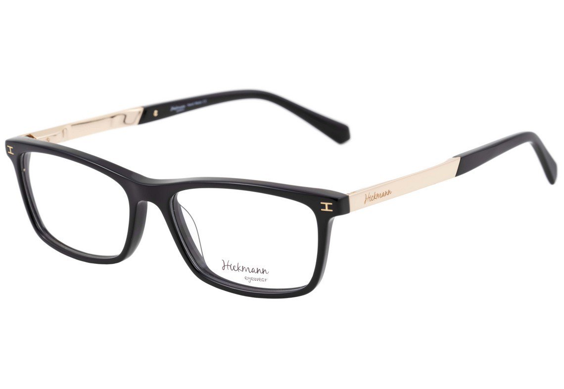 Óculos de Grau Hickmann Hi 6015 A01 Preto Brilho E Dourado - 51 mm