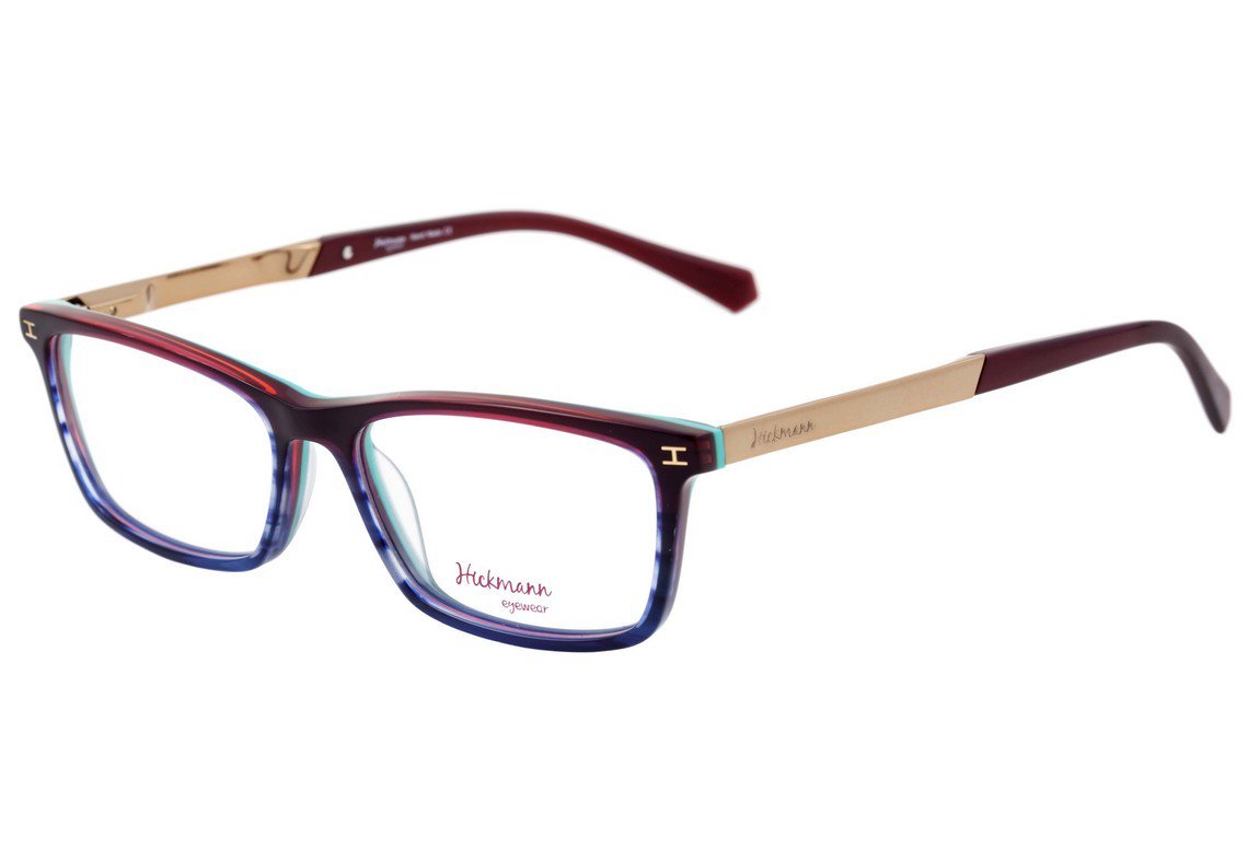 Óculos de Grau Hickmann Hi 6015 A01 Preto Brilho E Dourado - 51 mm