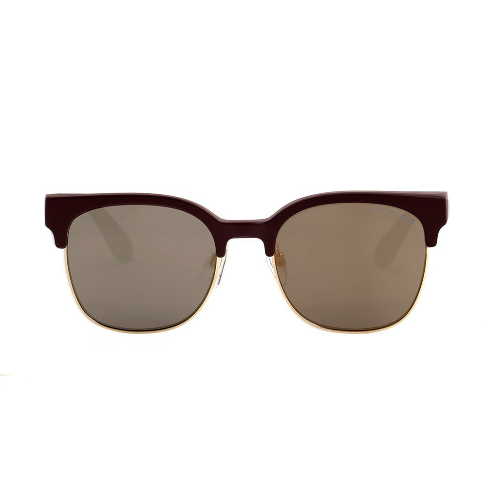 Óculos de Sol Atitude AT 3176 D01 Vinho Fosco e Dourado Brilho / Dourado Espelhado - 54 mm