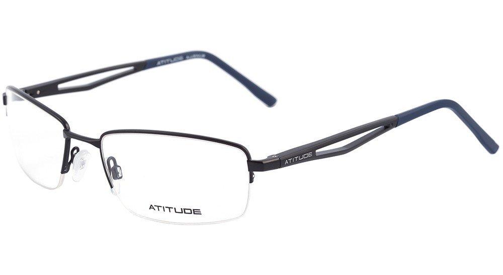 Óculos de Grau Atitude At 1471 09A Preto E Azul Fosco - Lente 5,6 Cm