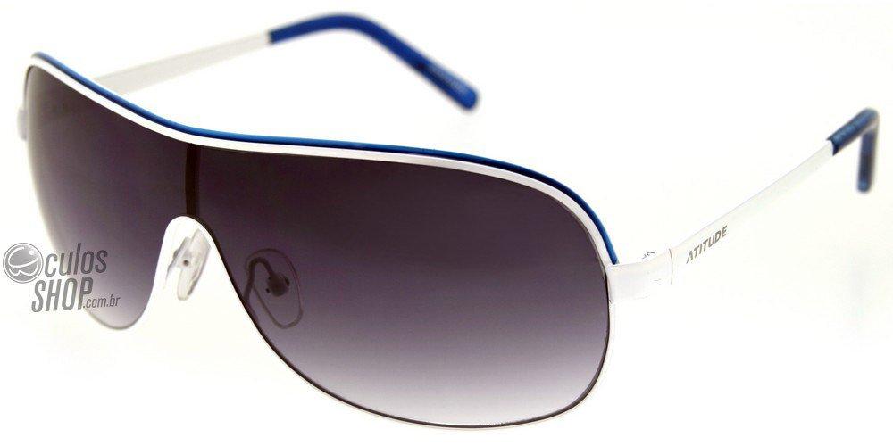 Óculos de Sol Atitude At 3026 H03 Branco E Azul Brilho/ Preto Degradê