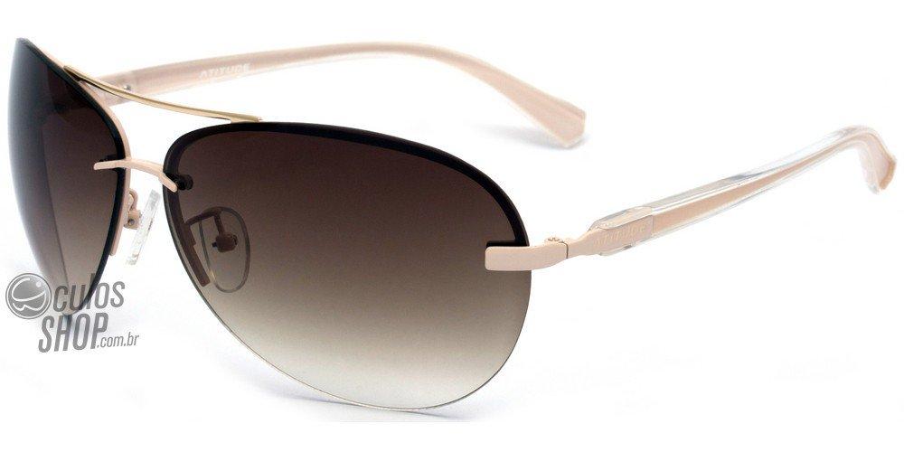 Óculos de Sol Atitude At 3057 H03 Creme E Dourado/ Marrom Degradê - Lente 6,5 Cm