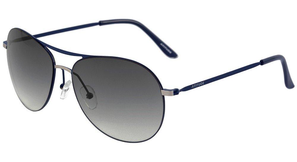 Óculos de Sol Atitude At 3062 H04 Azul E Prata/ Preto Degradê - Lente 5,9 Cm
