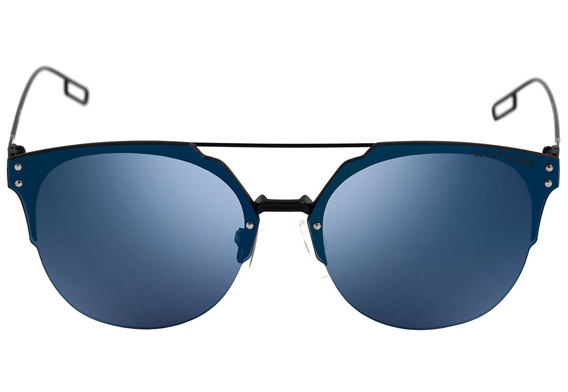 Atitude AT 3179 09A Preto Fosco / Azul Espelhado - Lente 6,2 cm - Sol