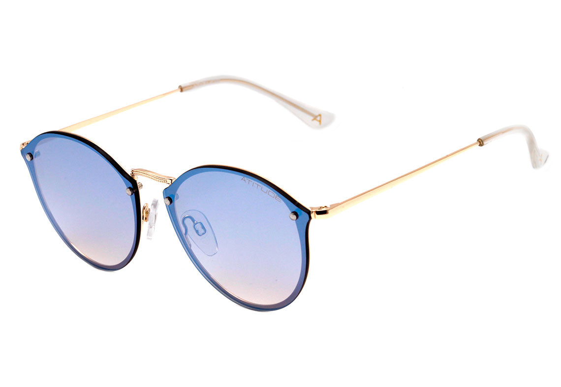 Óculos de Sol Atitude At 3232 04B Dourado Brilho/ Azul Espelhado 59 mm