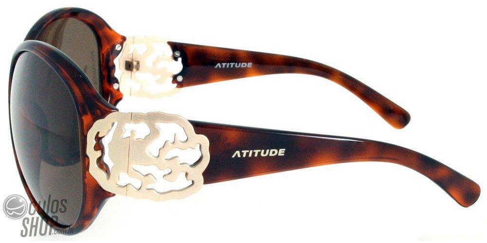 Óculos de Sol Atitude At 5040 G21 Marrom Brilho/ Marrom Polarizado - Lente 6,2 Cm
