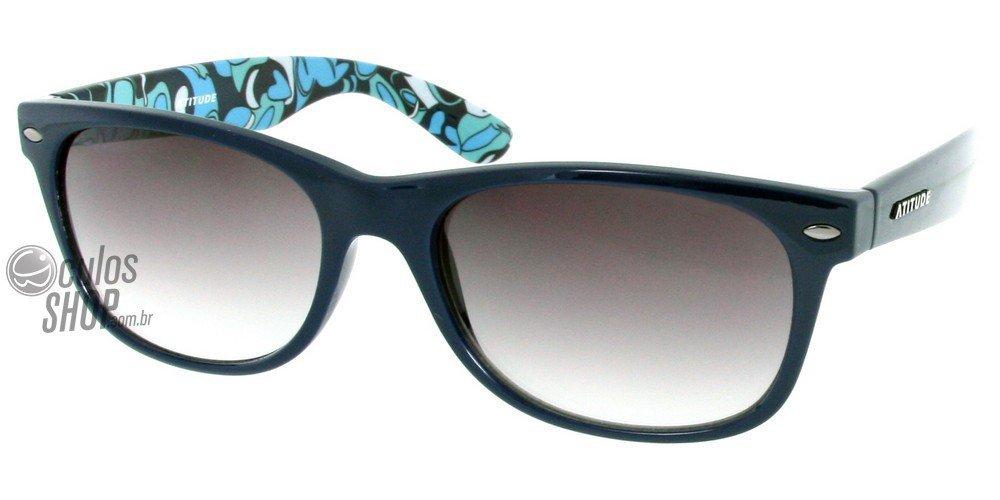 Óculos de Sol Atitude At 5073 L06 Azul Brilho/ Preto Degradê - Lente 5,4 Cm