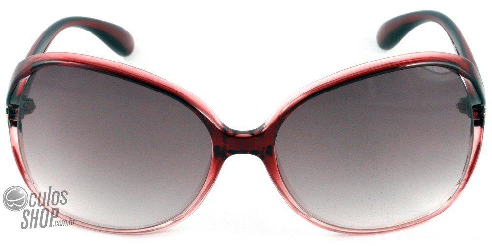 Óculos de Sol Atitude At 5079 B75 Vermelho E Transparente/ Preto Degradê - Lente 5,8 Cm