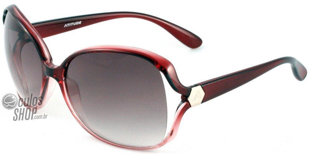Óculos de Sol Atitude At 5079 B75 Vermelho E Transparente/ Preto Degradê - Lente 5,8 Cm